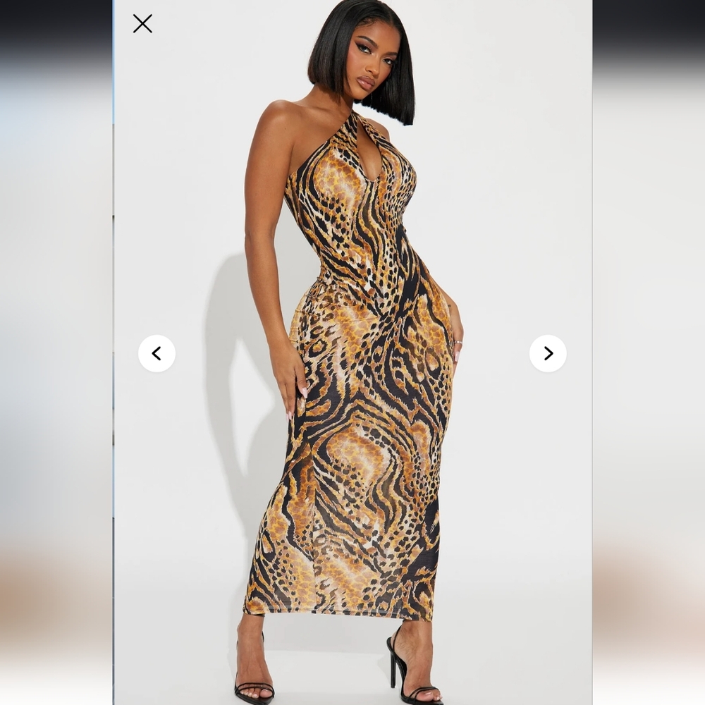 Fashion Nova Brown Black One Shoulder Bodycon Dress